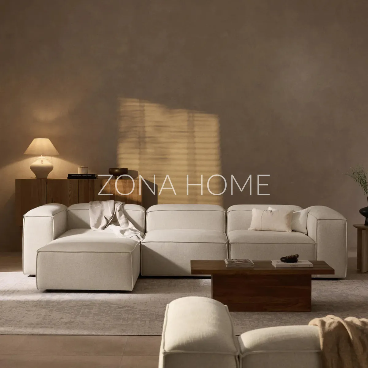 GENERICO - Sofá Seccional Barcelona 4 Plazas - Beige