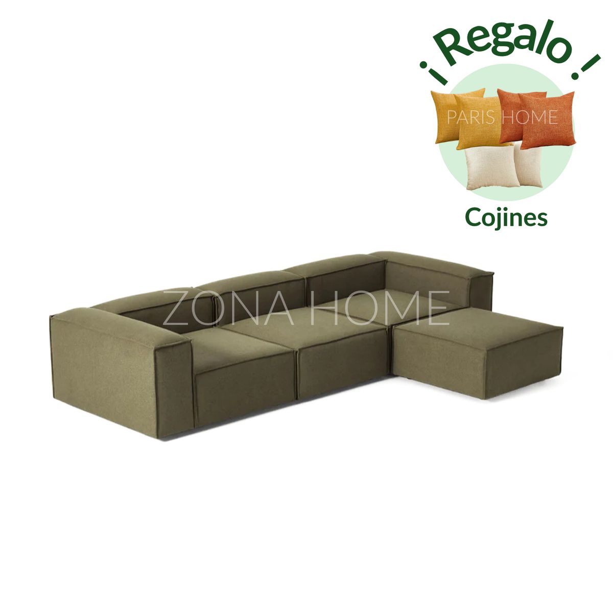 GENERICO - Sofá Seccional Barcelona 4 Plazas - Verde