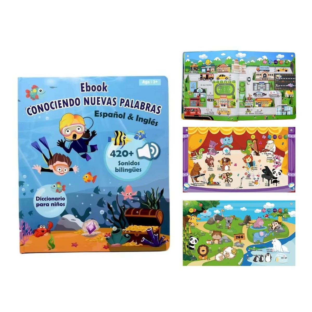 GENERICO - Libro Musical Conociendo Nuevas Palabras Español & Inglés