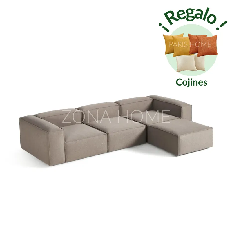 GENERICO - Sofá Seccional Barcelona 4 Plazas - Marrón