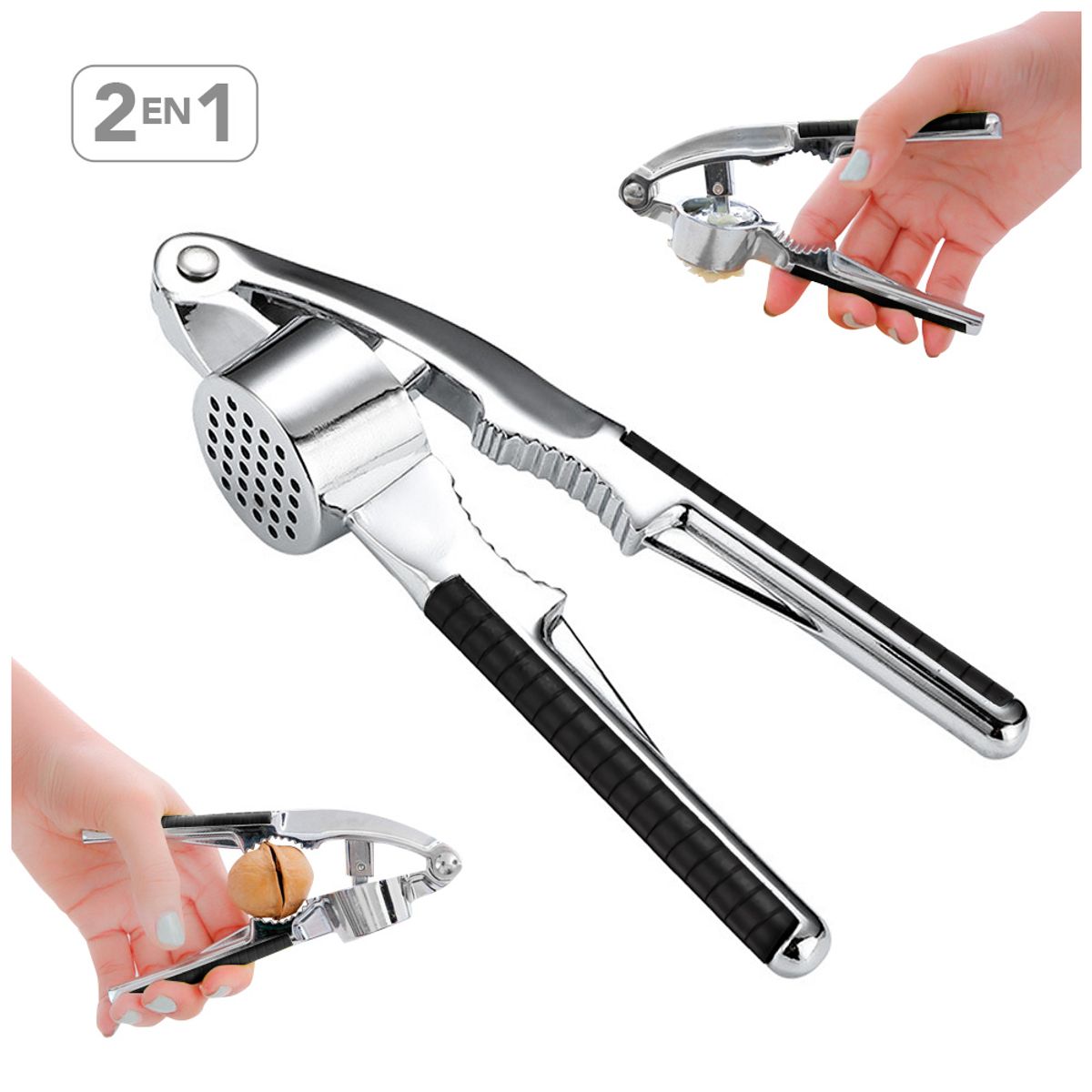 KELLER - Prensador de Ajos Y Nuez 2 en 1 de Acero J71