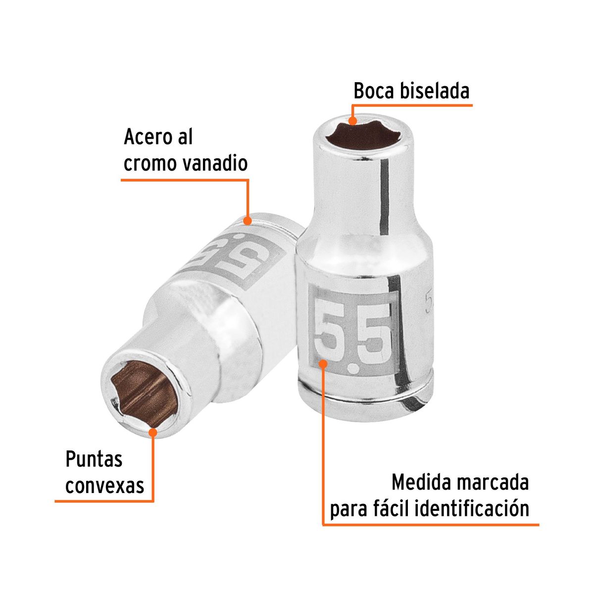 TRUPER - Dado 5.5mm Hexagonal Encastre de 1/4" 100966 Truper