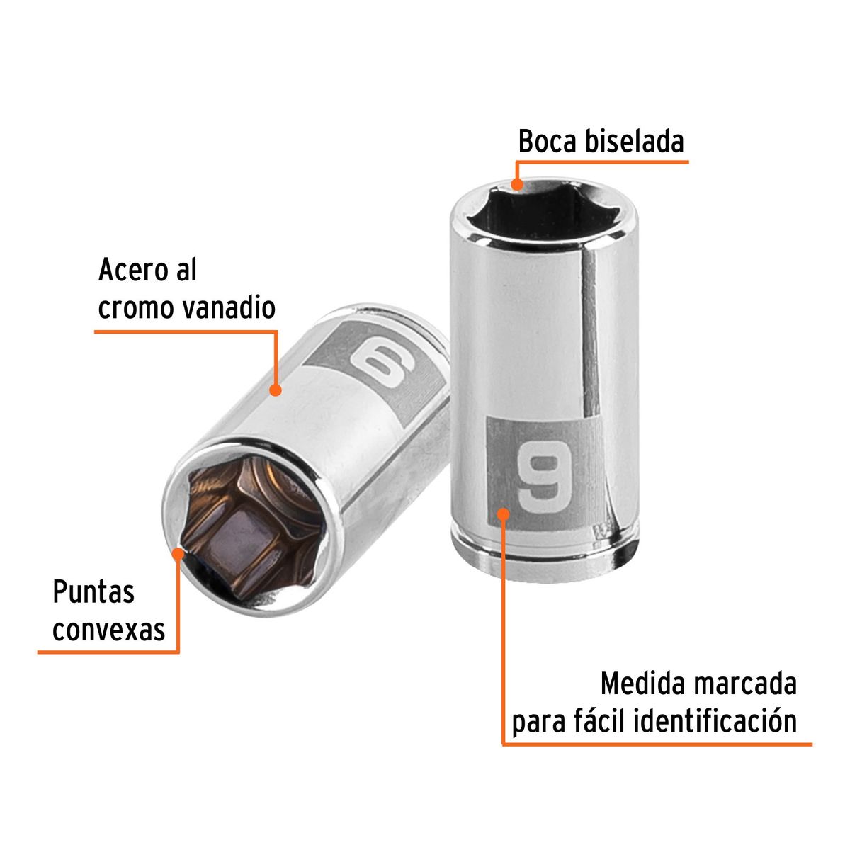 TRUPER - Dado 9mm Hexagonal Encastre de 1/4" 13171 Truper