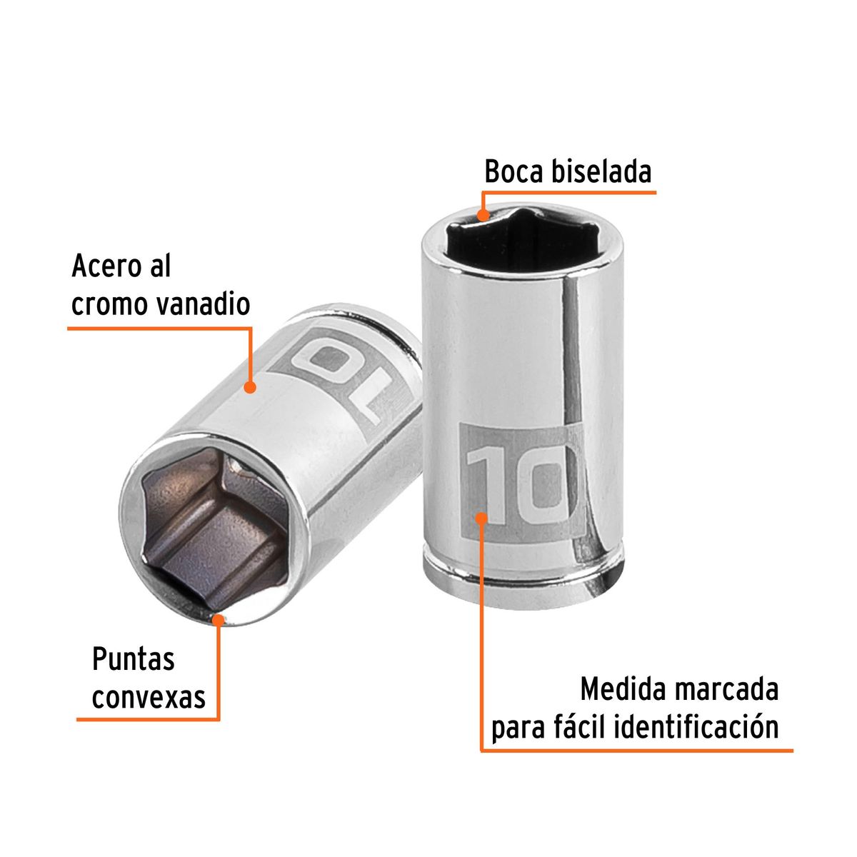 TRUPER - Dado 10mm Hexagonal Encastre de 1/4" 13172 Truper