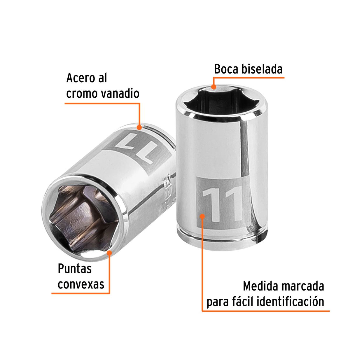 TRUPER - Dado 11mm Hexagonal Encastre de 1/4" 13173 Truper