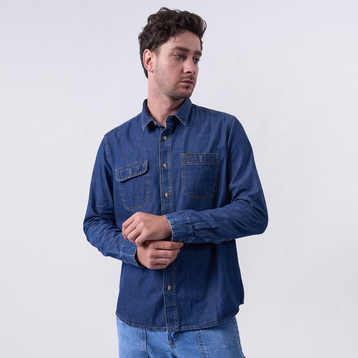 BRONCO - CAMISA ML BI25DE PISCES-C DENIM CAMISERO