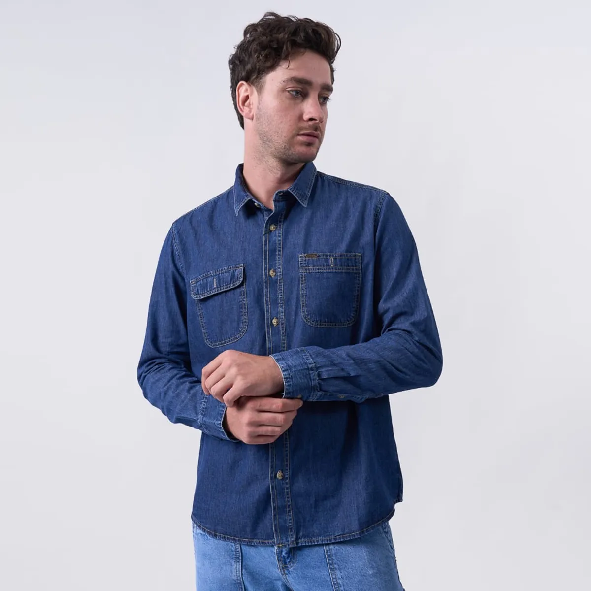 BRONCO - CAMISA ML BI25DE PISCES-C DENIM CAMISERO
