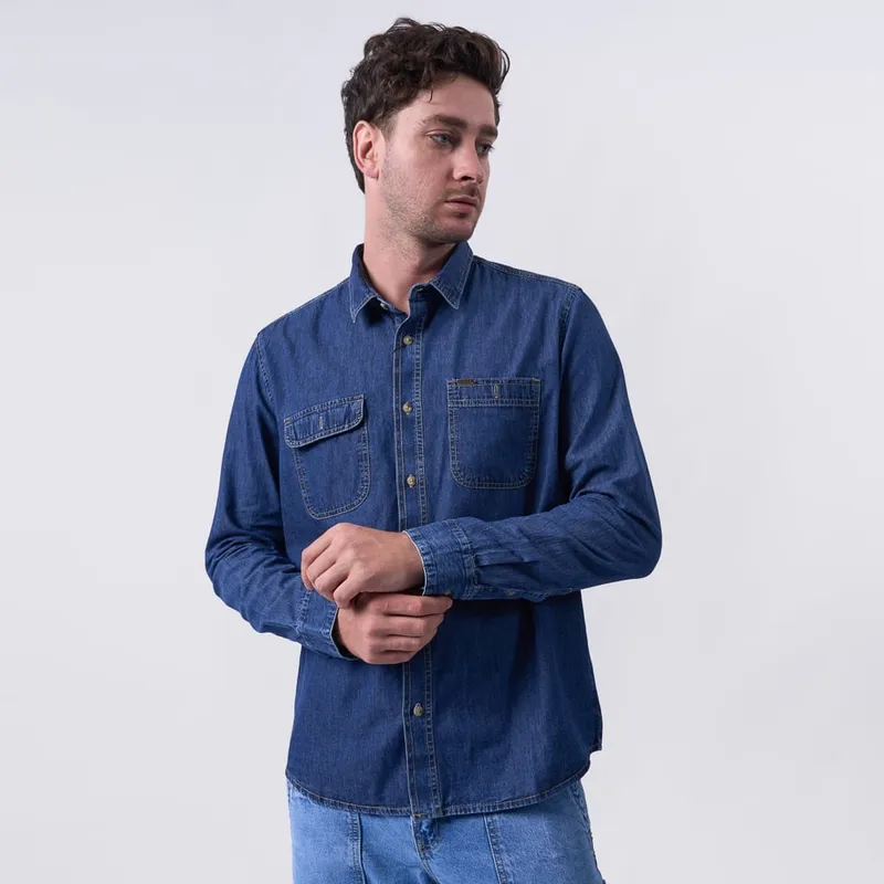 BRONCO - CAMISA ML BI25DE PISCES-C DENIM CAMISERO