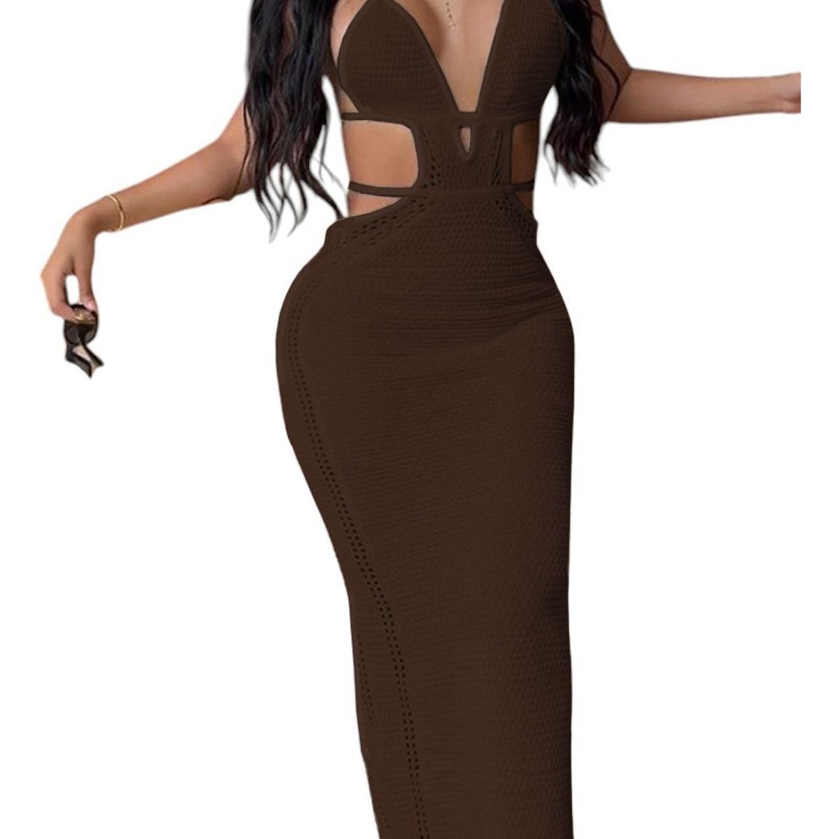 GENERICO - Vestido Luz De Estilo Mujer Tejido Jilo Alpino G459-27 Color Marron