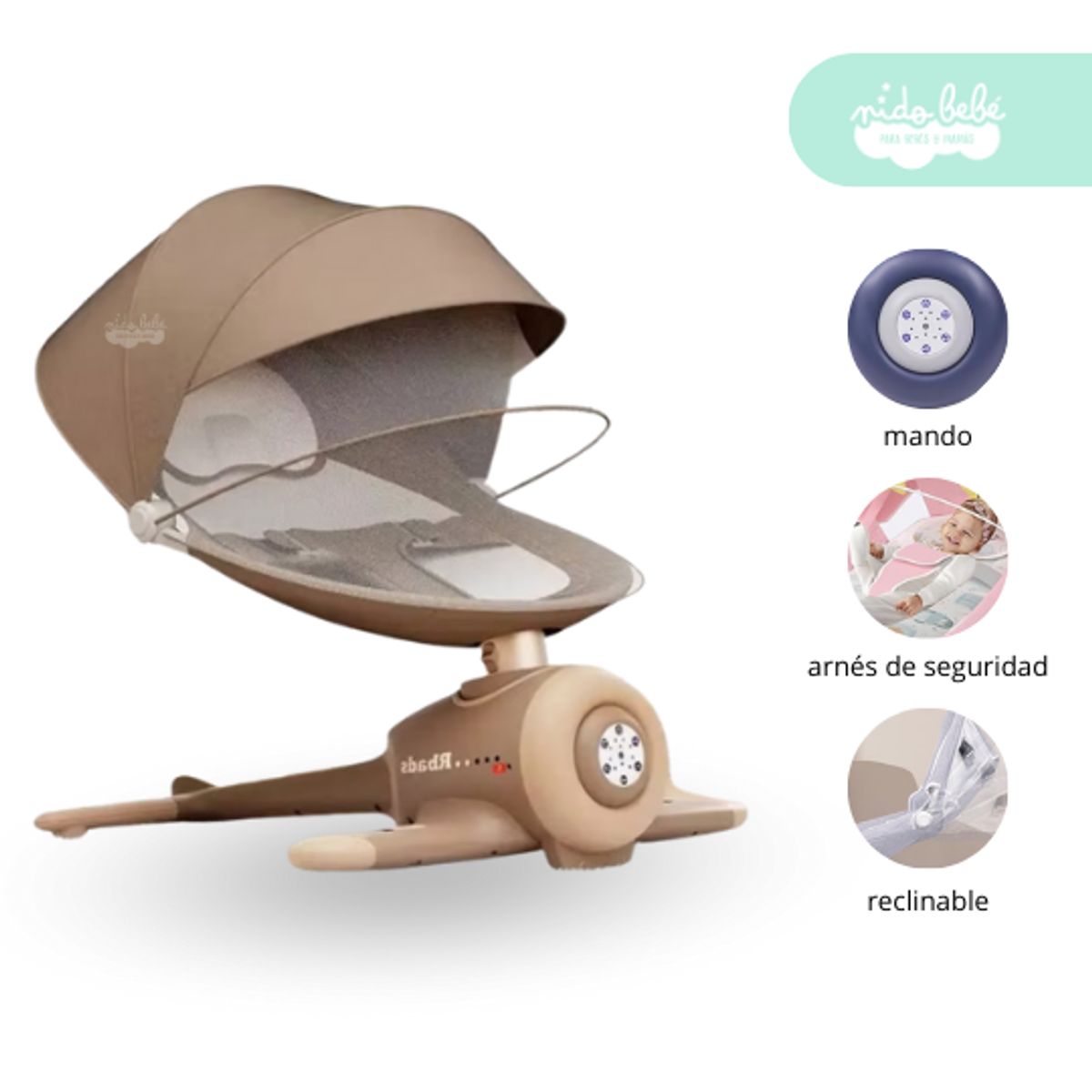 GENERICO - Silla mecedora eléctrica Baby Fly color beige