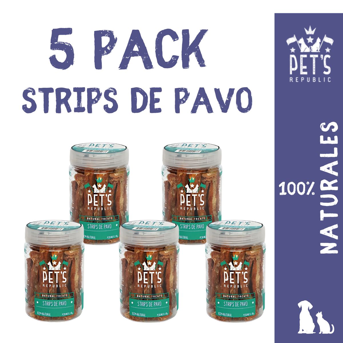 PETS REPUBLIC - Pack x 5 Strips de Pavo Pet's Republic