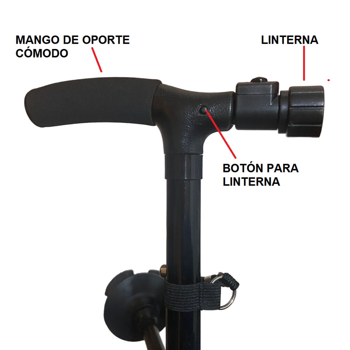 GENERICO - Bastón Ortopédico Plegable regulable Con Luz Led