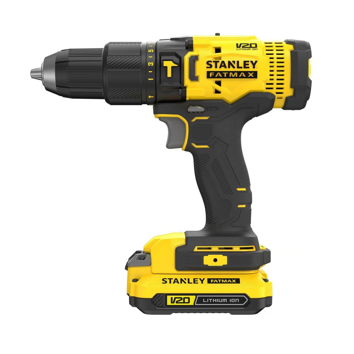 STANLEY - Kit Taladro Percutor 20V, Set 50 pzs, Caja de Herramientas metálica