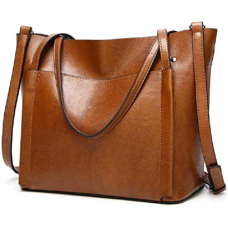 GENERICO - Bolso Elegante De Lujo  Para Dama Moderno  Casual Cartera Cuero  - Marrón