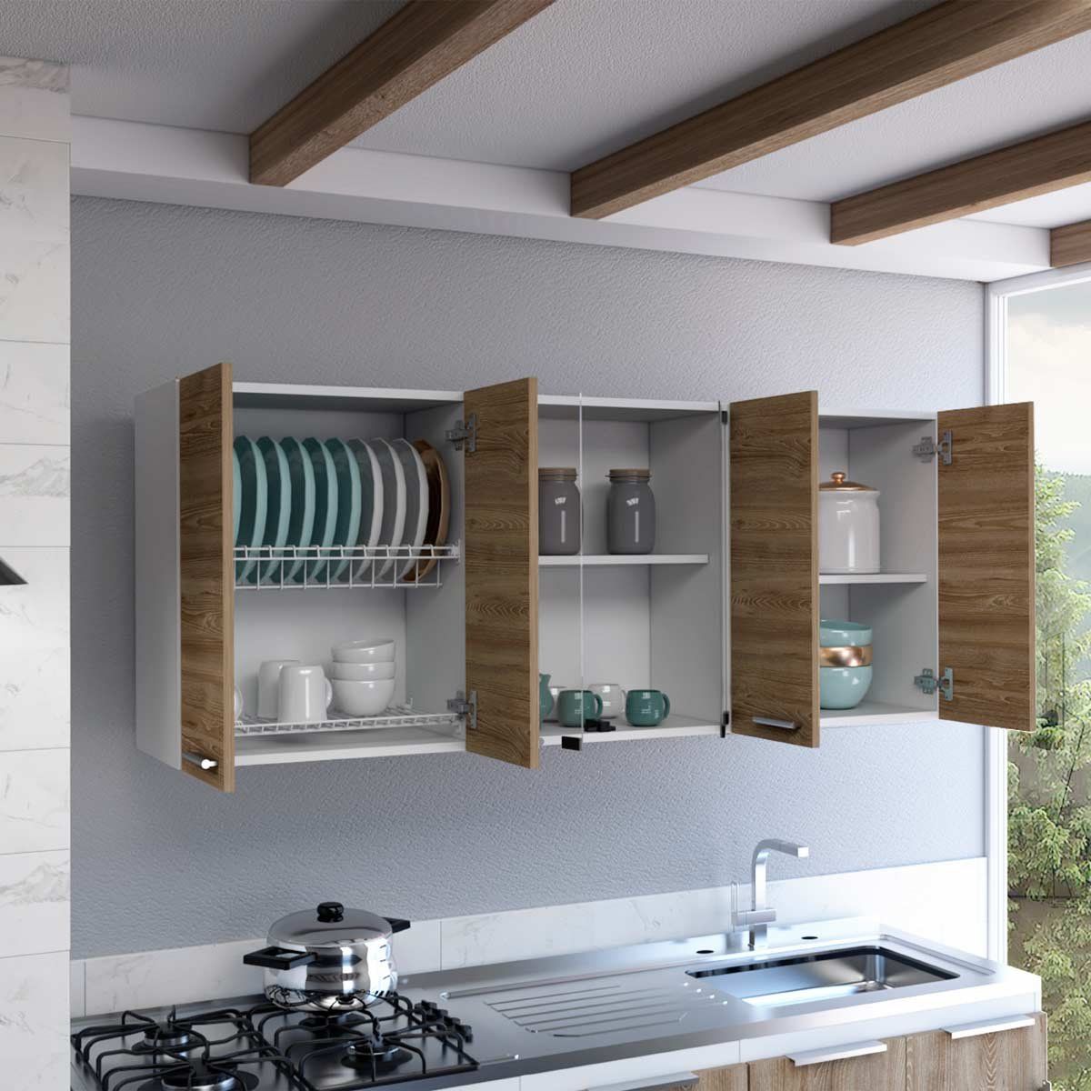 GENERICO - GABINETE TITAN 150 VIDRIO MIEL - ENVÍO ARMADO Y MELAMINA 18mm