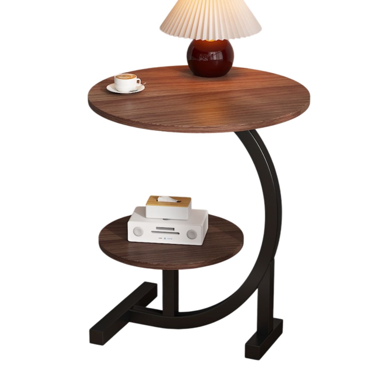 GENERICO - Mesa De Centro Sala De Estar Minimalista Elegante Redonda Marron