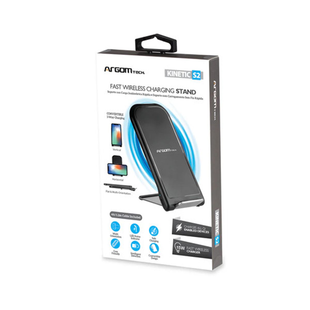 ARGOMTECH - SOPORTE DE CARGA INALÁMBRICA RÁPIDA KINETIC S2