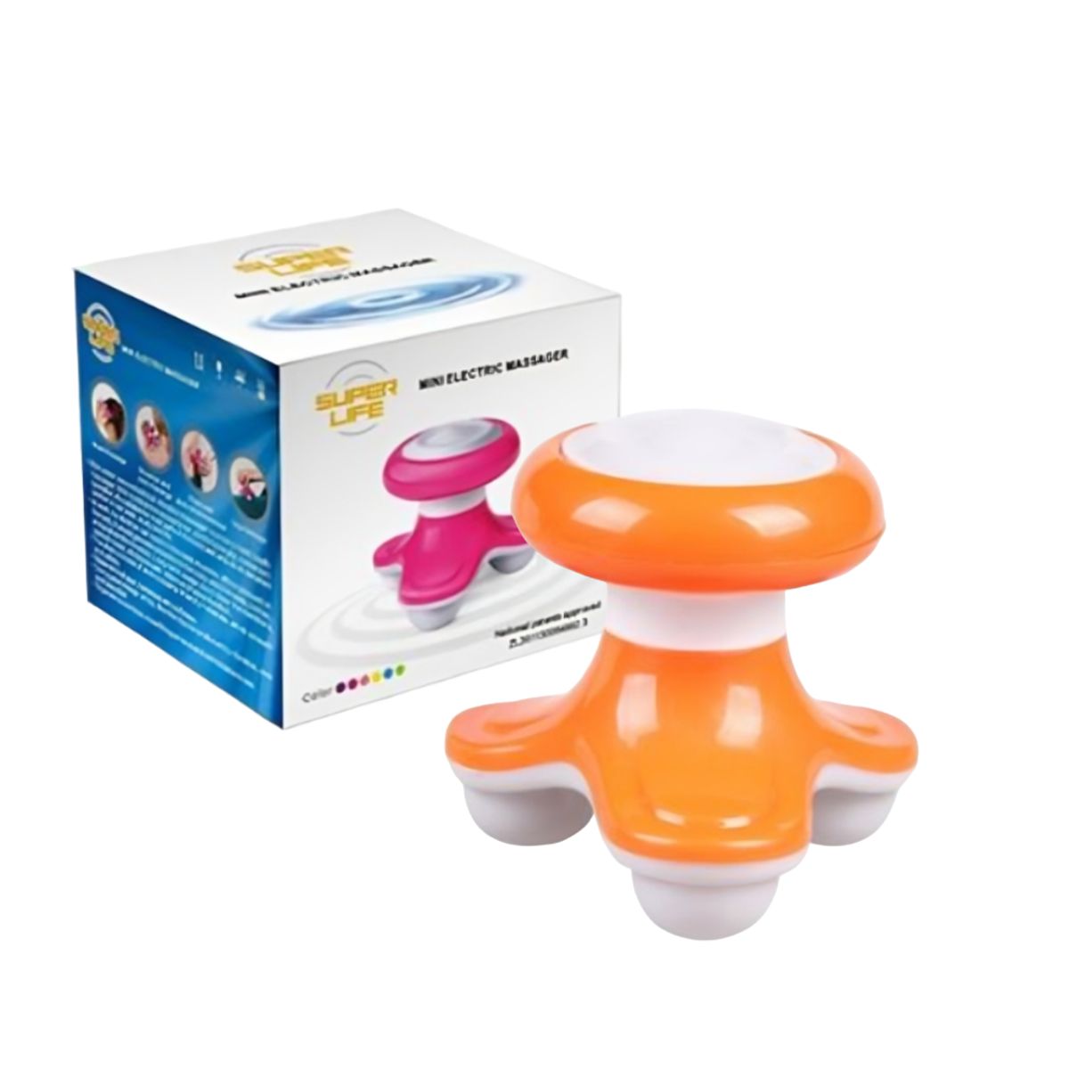GENERICO - Masajeador Eléctrico Portátil A Pilas Y Corriente Directa  -  NARANJA