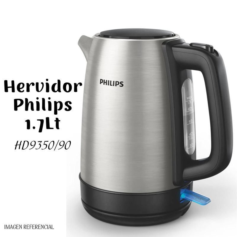 PHILIPS - Hervidor de Acero Inox Philips 1.7 lt HD9350-90