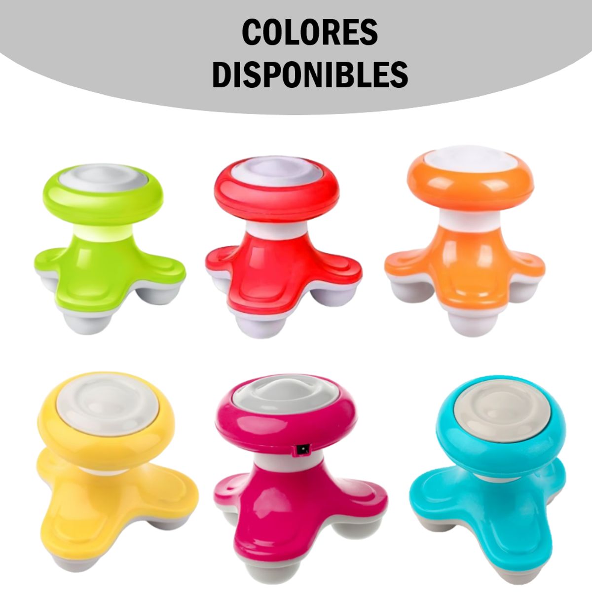 GENERICO - Masajeador Eléctrico Portátil A Pilas Y Corriente Directa  -  AMARILLO