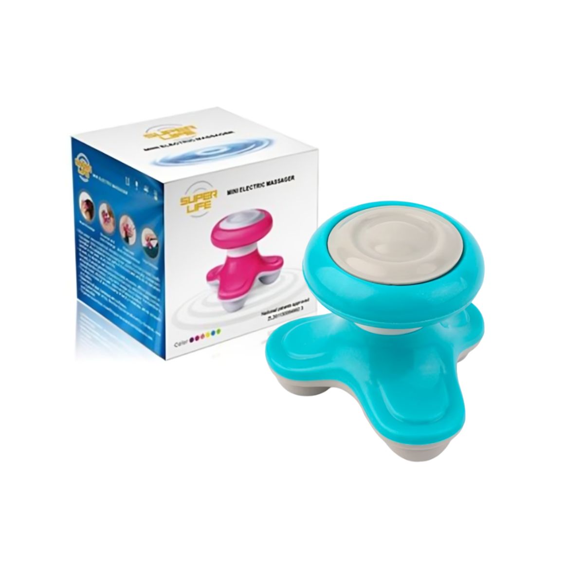 GENERICO - Masajeador Eléctrico Portátil A Pilas Y Corriente Directa  -  CELESTE