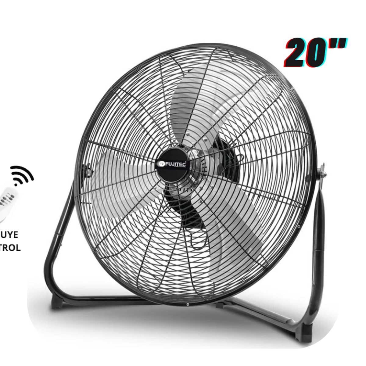 FUJITEC - Ventilador de Piso 20 FUJITEC CF-2014 180W de Alta Potencia Giratorio y con Control Remoto