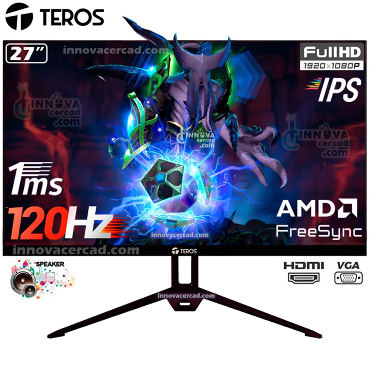 TEROS - Monitor TEROS TE-2713S 27 FHD IPS 120HZ 1MS AMD FreeSync