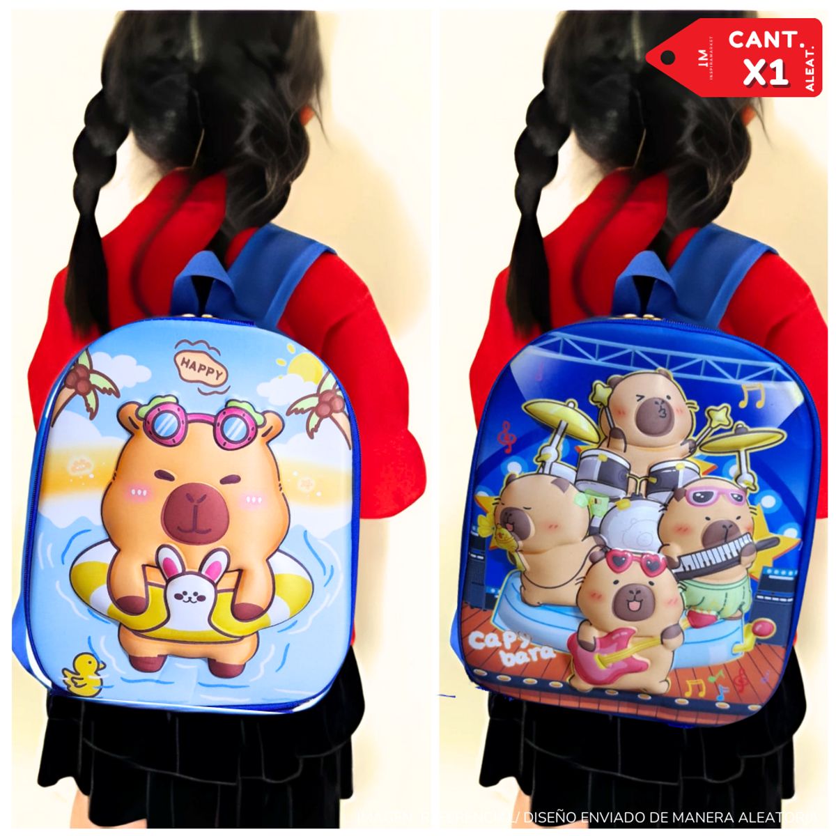 INSPIRA MARKET - Mochila Capibara Escolar Kawai Niños y Niña
