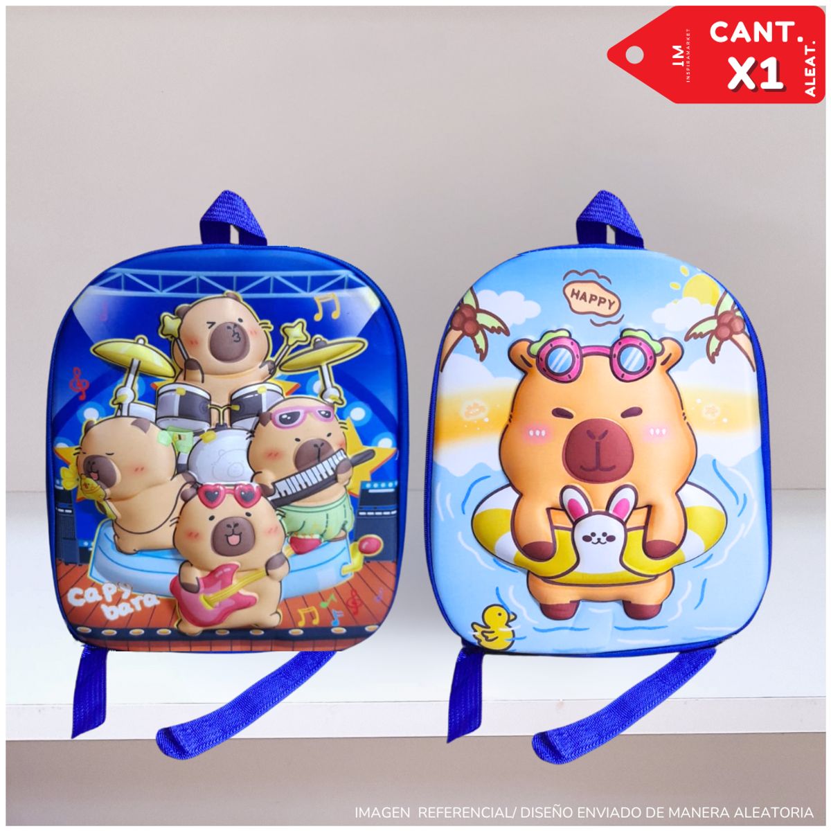 INSPIRA MARKET - Mochila Capibara Escolar Kawai Niños y Niña