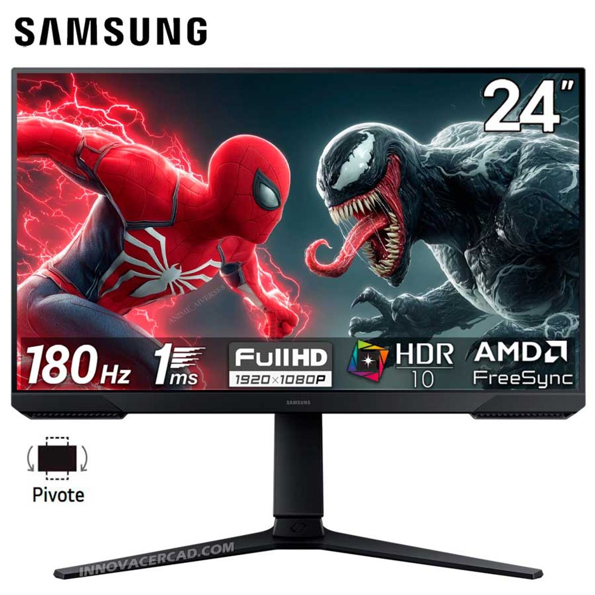 SAMSUNG - Monitor Samsung Odyssey G3 LS24DG300ELXPE 24 VA FHD 180Hz 1ms FreeSync