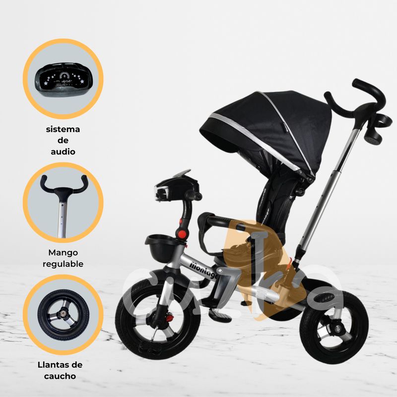 BABY - Triciclo Guiador «BELEONY» Black