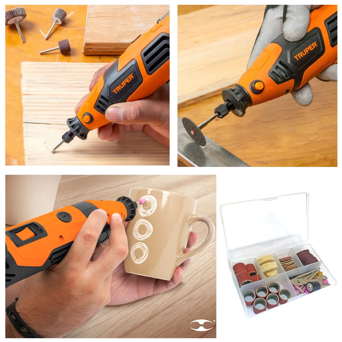 TRUPER - Mini taladro rectificadora profesional multipropósito Truper