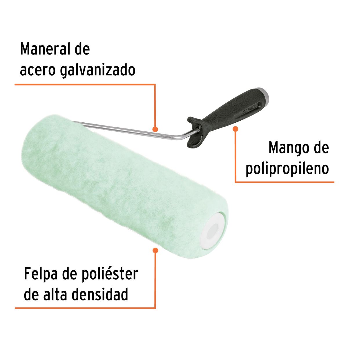 TRUPER - Rodillo para pintar 9 x 38 superficies lisas Truper