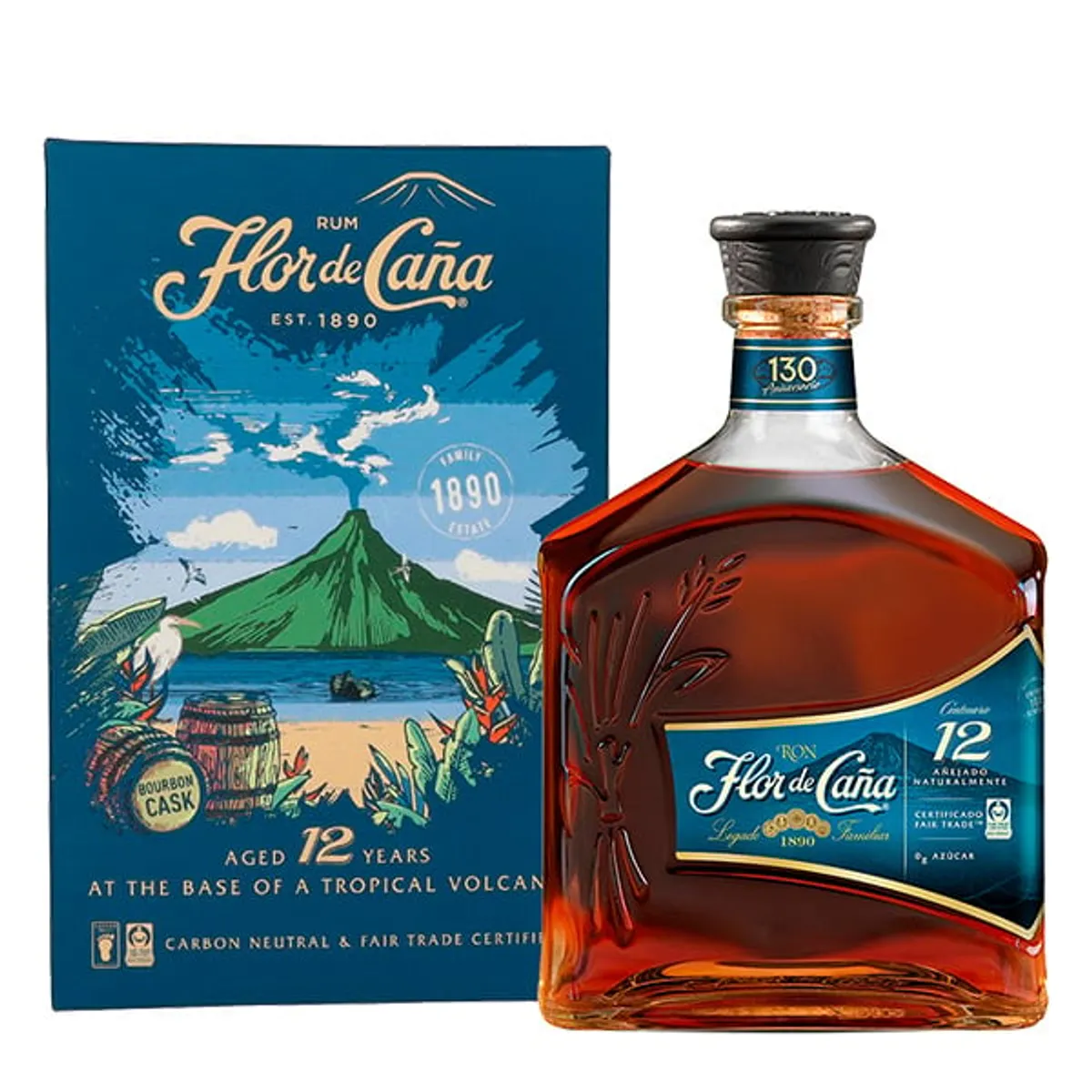 FLOR DE CAÑA - RON FLOR DE CAÑA 12 AÑOS 750ML CON ESTUCHE
