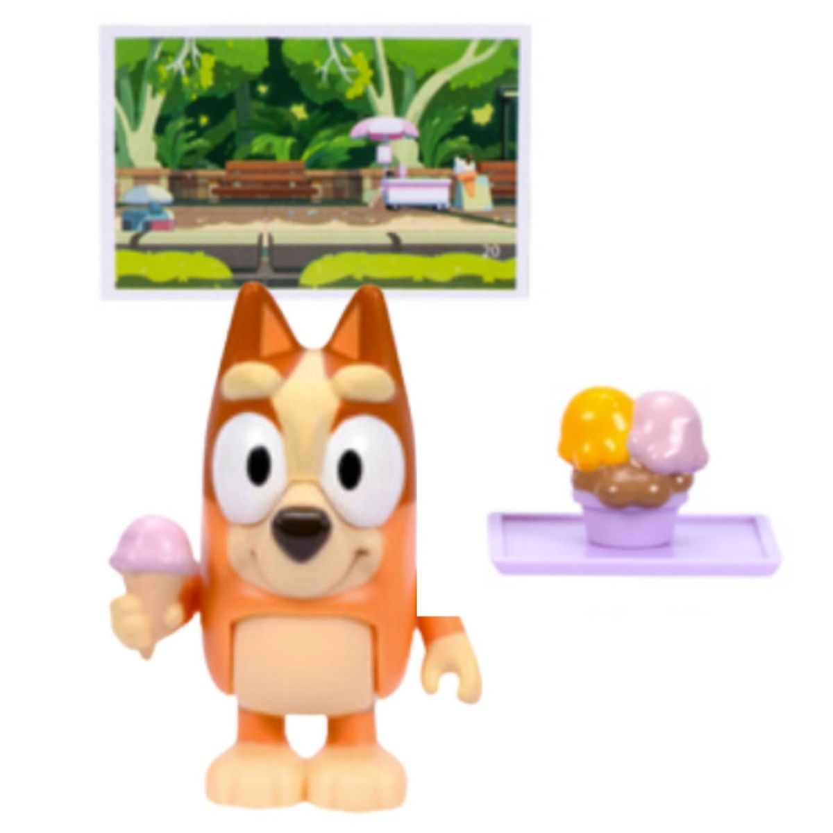BLUEY - Figura Personaje Bluey con Accesorio- Bingo & Ice Cream