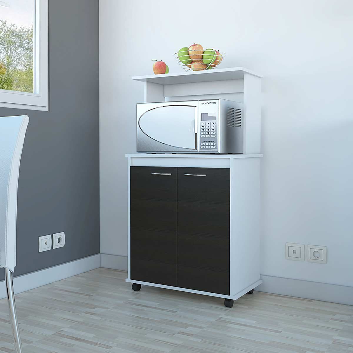 GENERICO - MODULO DE COCINA SOLIS 36 BLANCO-WENGUE -  ENVÍO ARMADO Y MELAMINA 18 mm