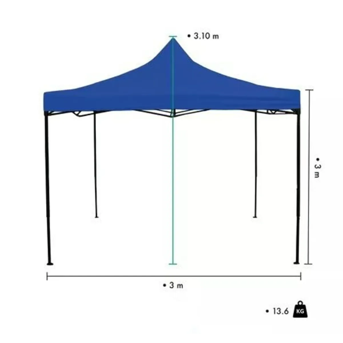 GENERICO - TOLDO 3x3 PLEGABLE REFORZADO IMPERMEABLE EVENTOS