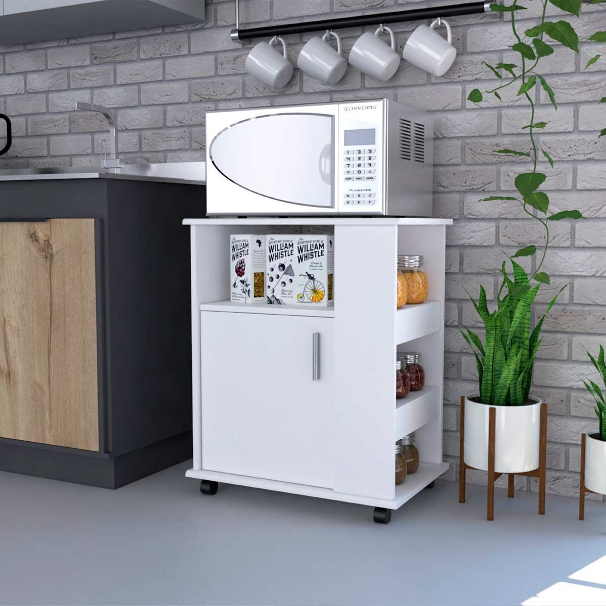 GENERICO - MODULO DE MICROONDAS ALBA  BLANCO - ENVÍO ARMADO Y MELAMINA 18 mm