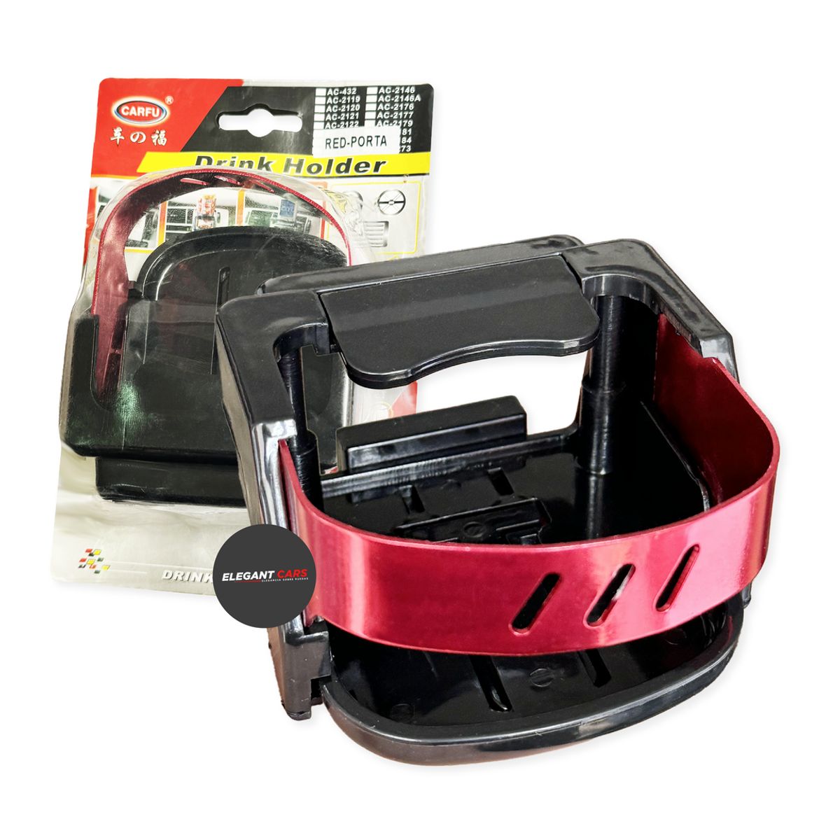 JET - Porta Vaso Deportivo Universal Rojo Con Negro