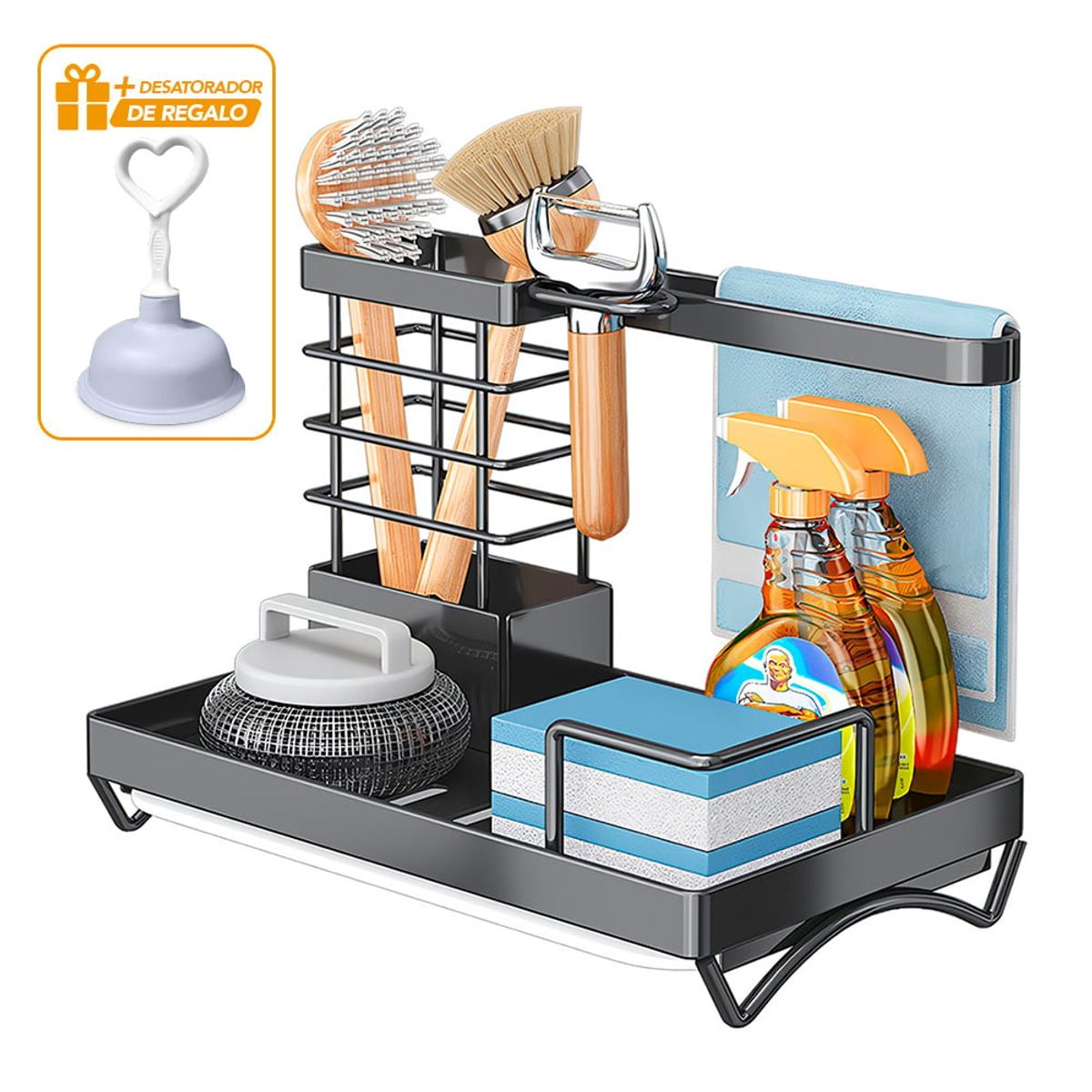 KELLER - Organizador Escurridor de Lavadero A6V Y Desatorador J31 de Regalo