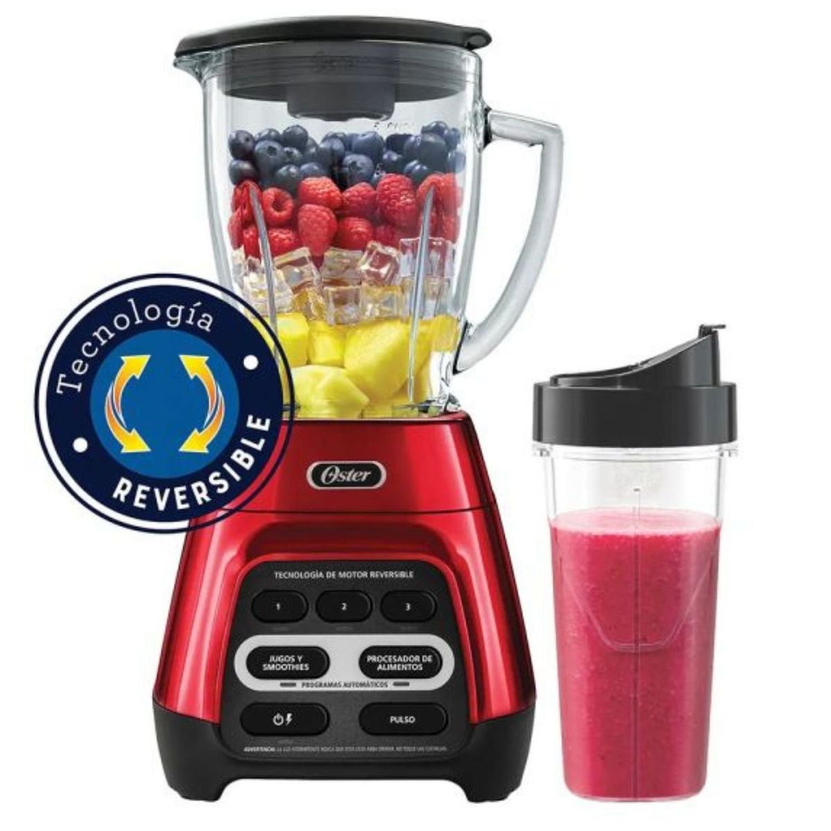 OSTER - Licuadora Reversible Oster BLSTPYG1310 RBG 700 W + blend n-go - Rojo