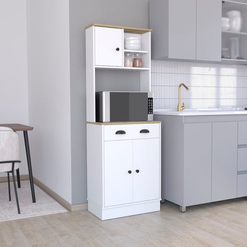 GENERICO - MUEBLE ALACENA SOLARA BLANCO-MACADAMIA -  ENVÍO ARMADO Y MELAMINA 18 mm