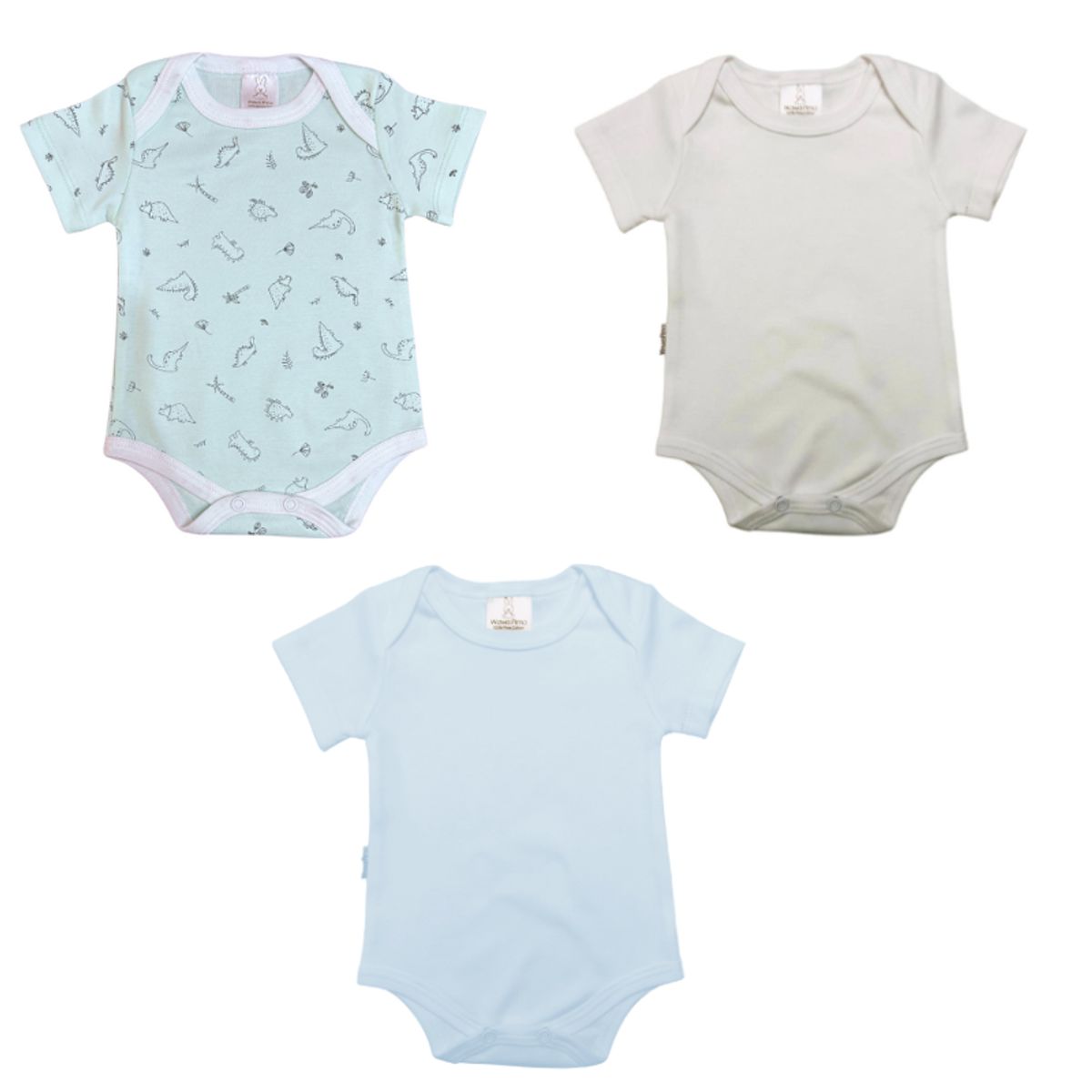 WAWA PIMA - PACK DE BODY´S 100%  ALGODÓN PIMA