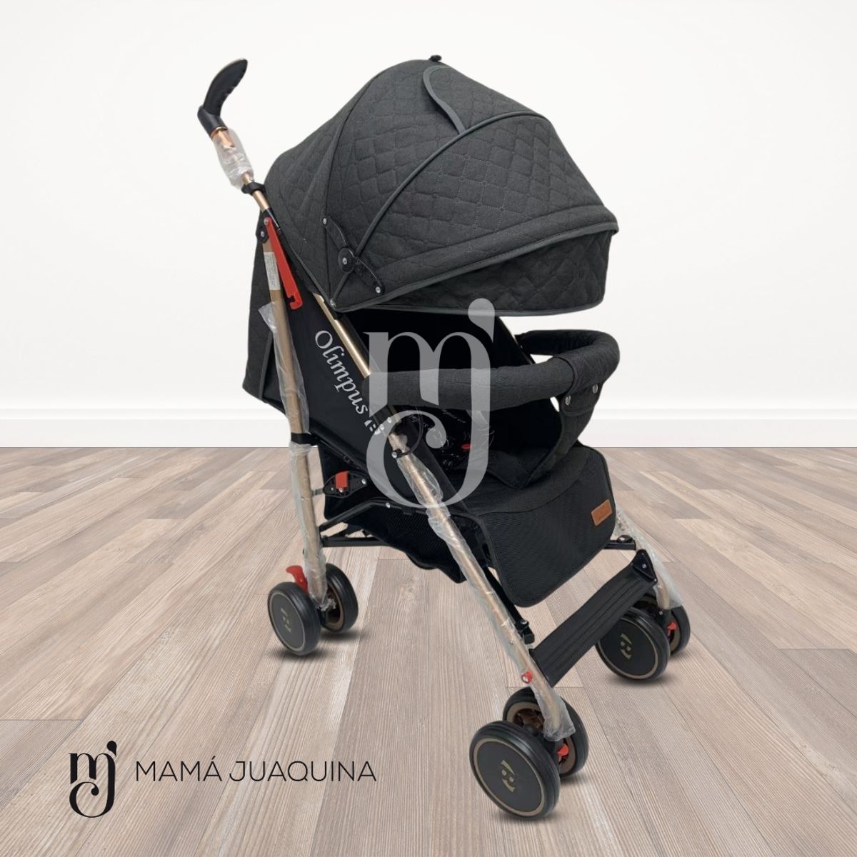 BABY - Coche Bastón de Lujo «OLYMPUS» con Mango Giratorio Black