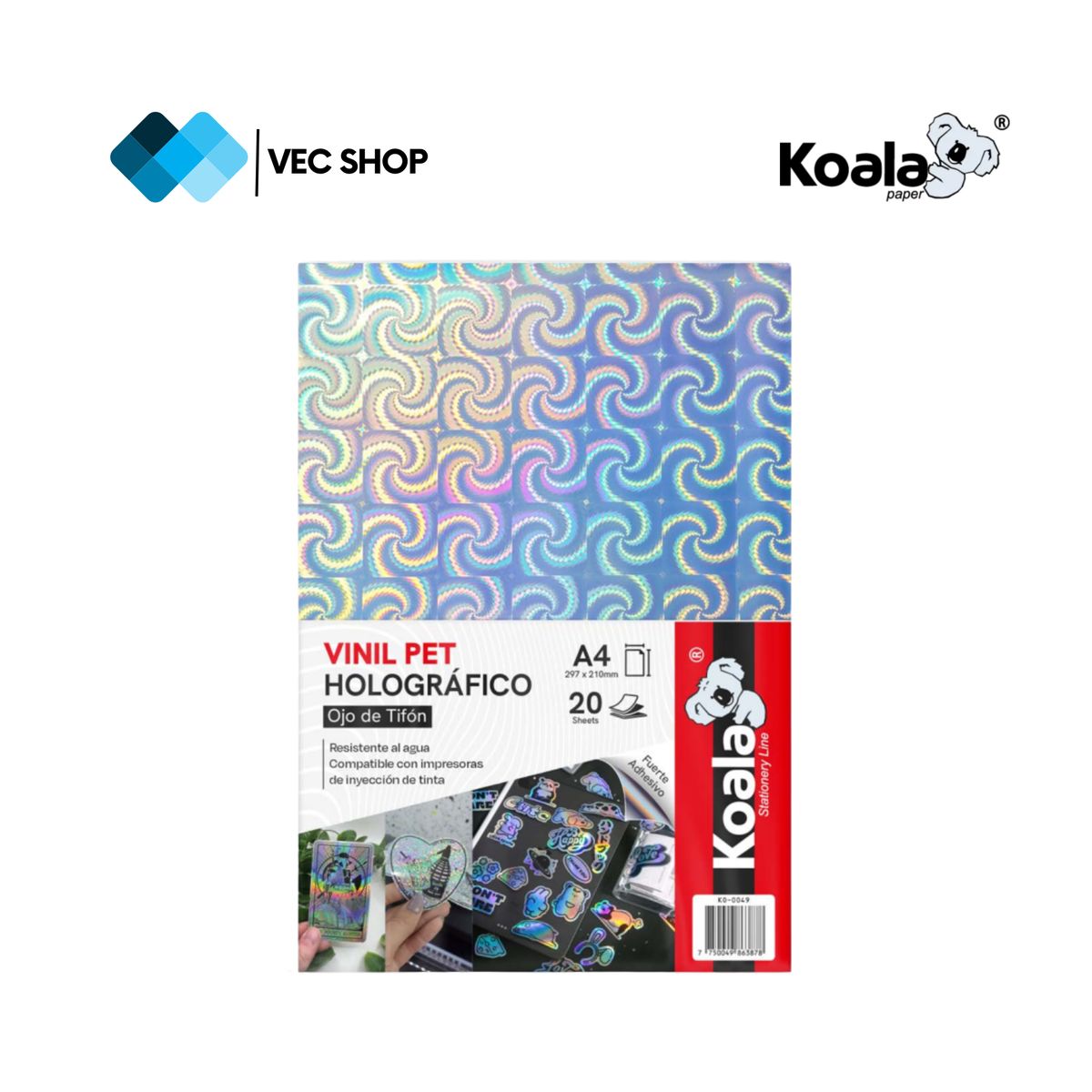 KOALA - Vinil PET Holográfico Ojo de Tifón A4 20 Hojas