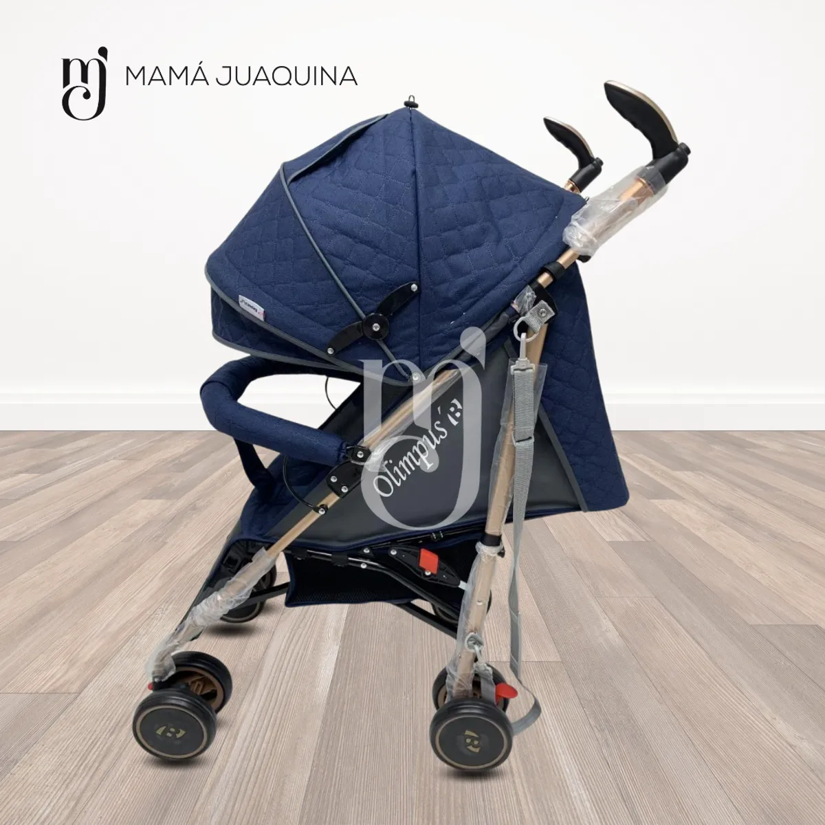 Baby - Coche Bastón de Lujo «OLYMPUS» con Mango Giratorio Blue