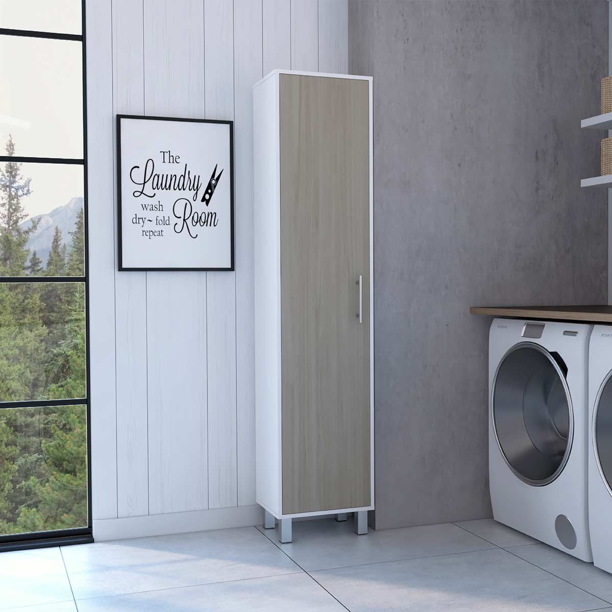 GENERICO - MUEBLE DE ASEO ROMA BLANCO-NACAR - ENVÍO ARMADO Y MELAMINA 18 mm