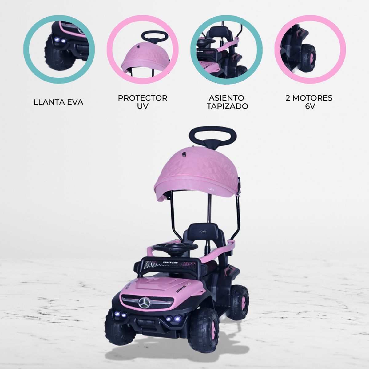 CONFORT KID'S - Correpasillo con Control Remoto ROWL Rosado