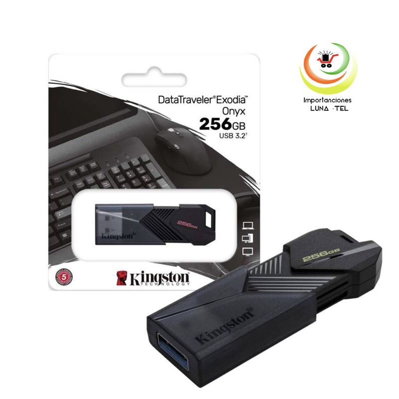 KINGSTON - MEMORIA USB KINGSTON DE 256 GB MODELO EXODIA ONYX