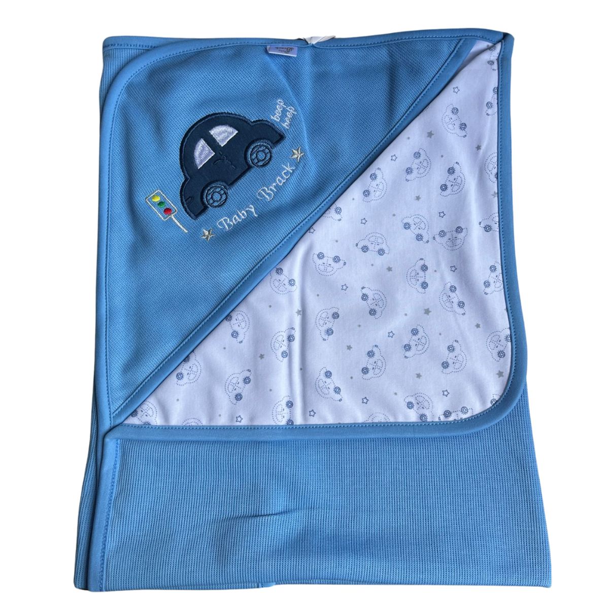 GENERICO - Manta de algodon con jacquard Azul